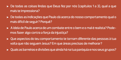 De todas as coisas lindas que Deus fez por nós (capítulos 1 a 3), qual a que mais te impressiona? De todas as indicaç...