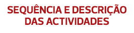 SEQUÊNCIA E DESCRIÇÃO DAS ACTIVIDADES